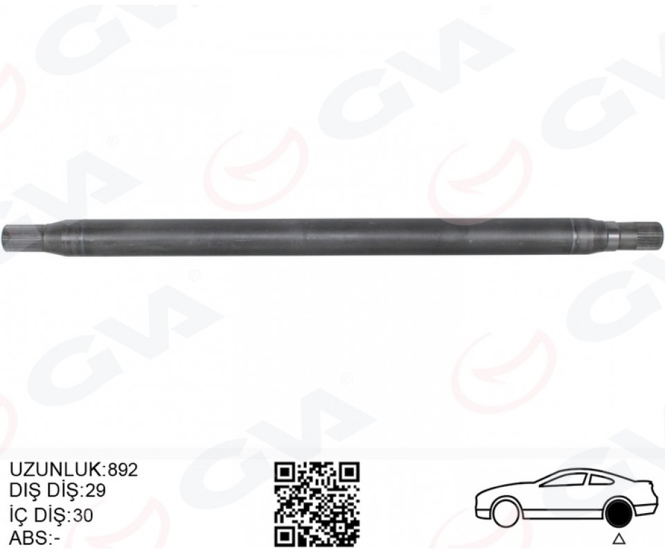 AKS MILI ARKA SAG KALIN UZUN 892mm MERCEDES SPRINTER B906 . VW CRAFTER 30-35-50 Z:29-30