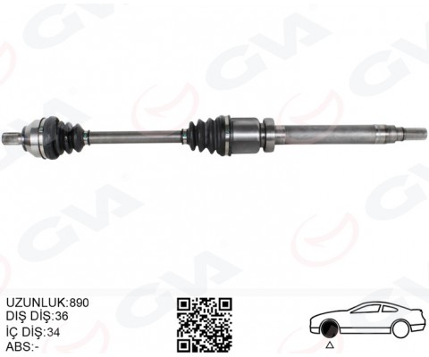 ÖN AKS KOMPLE SAĞ FOCUS II 04>09 1.6 TDCI CVT OTOM. DIZEL
