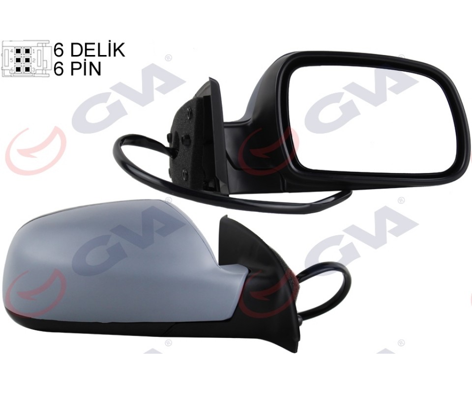 DIŞ DİKİZ AYNASI SAĞ 307 02> ELEKTRİKLİ ISITMALI ASTARLI SENSÖRLÜ KONVEKS 6 FİŞ VM-207EHPSR