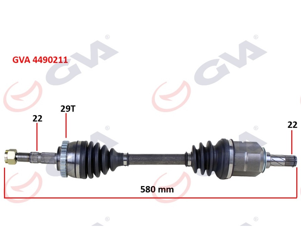 KOMPLE AKS SOL CORSA C-COMBO 1.2-1.4 16V 1.3 CDTI-1.7DTI 00-06 29 DİŞ ABS Lİ 580mm
