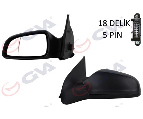 DIŞ DİKİZ AYNASI SOL ASTRA H 04> ELEKTRİKLİ ISITMALI ASFERİK 5 FİŞ VM-968EHAL