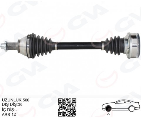 KOMPLE AKS SOL POLO-IBIZA-FABIA 1.4 16V 01-12 500mm