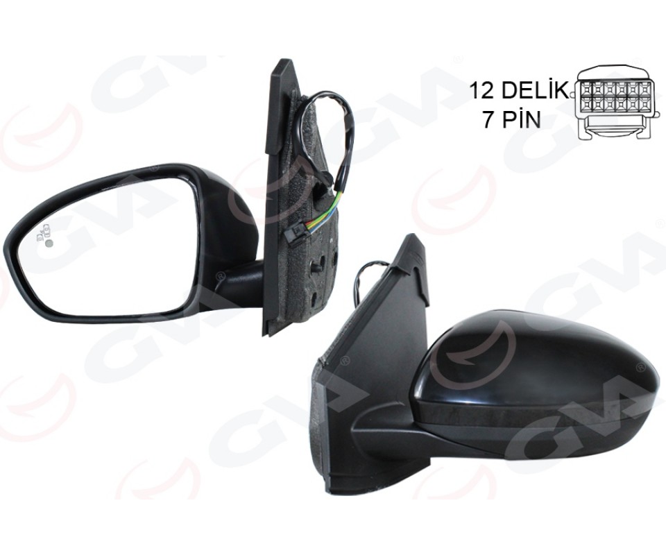 DIŞ DİKİZ AYNASI SOL ELEKTRİKLİ ISITMALI SİYAH KAPAKLI KONVEKSDACIA SANDERO III 20> JOGGER 23>