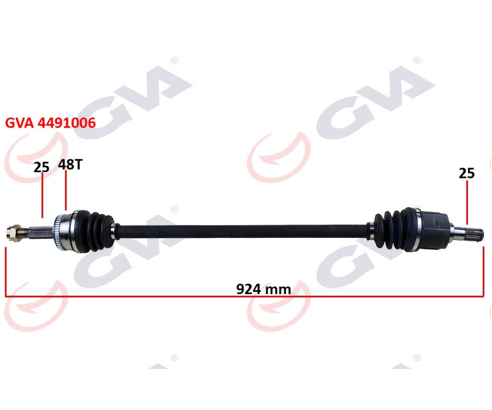 KOMPLE AKS SAĞ HYUNDAI ACCENT ERA 1.4L 1.6L G4EE G4ED benzinli 06-10 ABS li 25x25 - ABS 48 diş komple boy 924mm