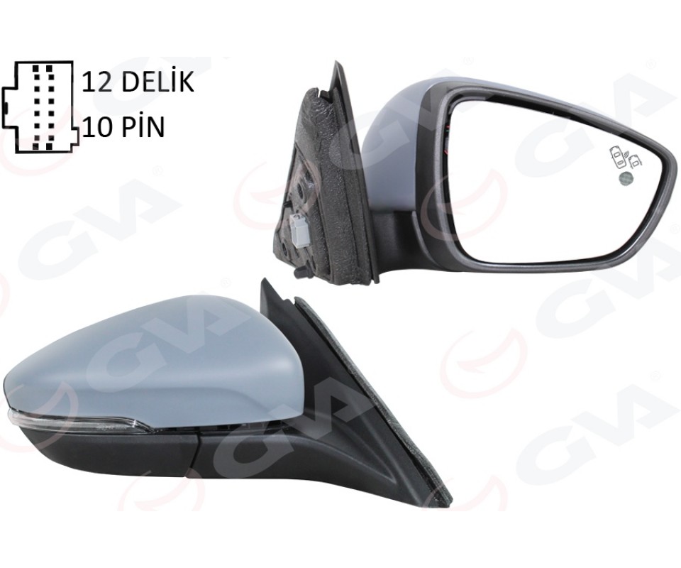 DIŞ DİKİZ AYNASI SAĞ FORD FOCUS 18> ELEKTRİKLİ ISITMALI SİNYALLİ ASTARLI KATLANIR