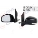 DIŞ DİKİZ AYNASI SOL FORD FOCUS 08> ELEKTRİKLİ-ISITMALI-SİNYALLİ-SİYAH-ASFERİK 6 FİŞ VM-6304EHAL KAPAKLI