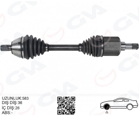 ÖN AKS KOMPLE SOL VOLVO C30 10> D2 S40 II 10> D2 V50 10> D2 MEKANİK ŞANZIMAN 6 VİTES