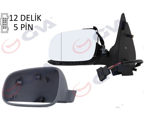 DIŞ DİKİZ AYNASI SOL POLO 00> ELEKTRİKLİ ISITMALI ASTARLI ASFERİK 5 FİŞ VM-192EHAL