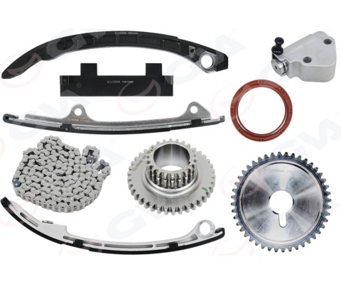 EKSANTRİK ZİNCİR SETİ NISSAN X-TRAIL 2.0L QR20 T30 01-06 2.5L QR25DE T30 01-06 / PRIMERA 2.0L QR20 P12 03-> 9 PARÇA - BALANS ZİNCİRİ VE BALANS GERGİSİ YOK