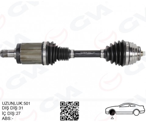 KOMPLE AKS ÖN SOL BMW X1 E84 09>15 501MM