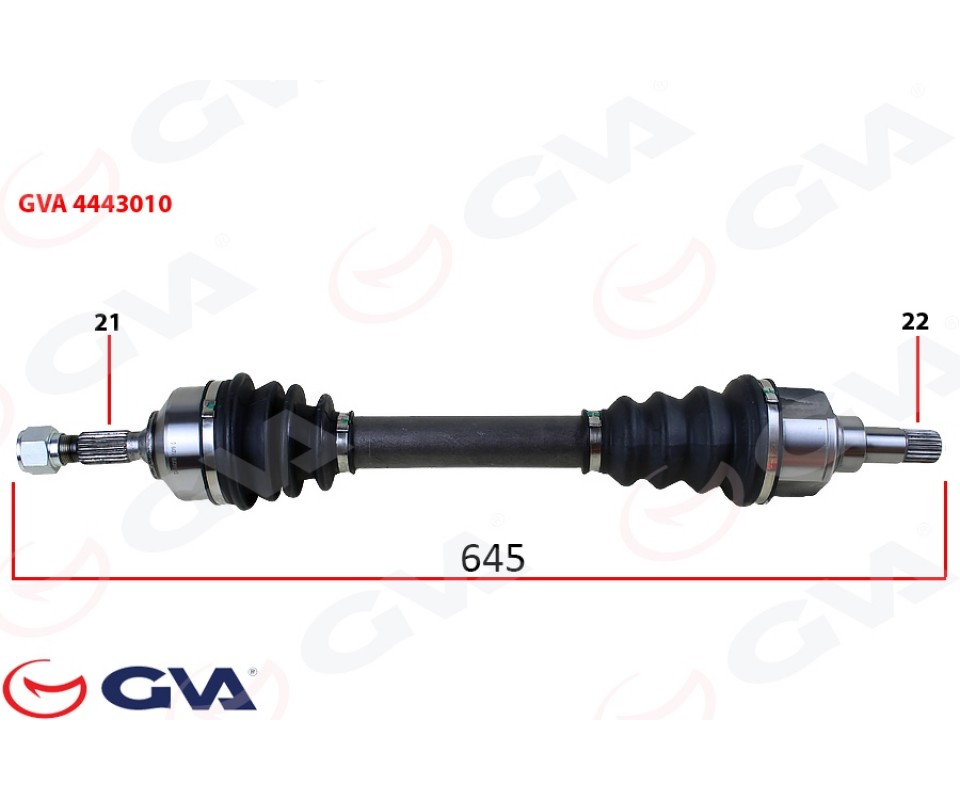 KOMPLE AKS SOL PEUGEOT 206 1.4-1.6 TU5 98-06 645mm