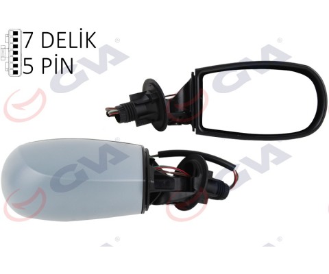 DIŞ DİKİZ AYNASI SAĞ PUNTO 04> ELEKTRİKLİ ISITMALI SİYAH ASTARLI KONVEKS 5 FİŞ VM-156EHPR