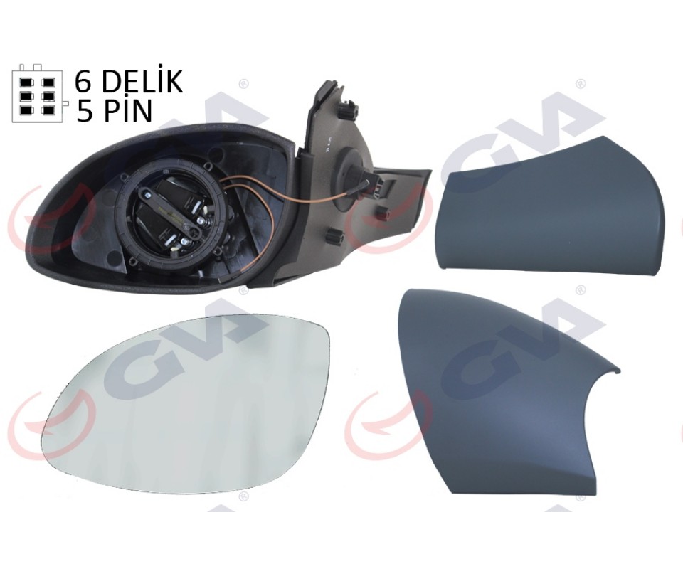 DIŞ DİKİZ AYNASI SOL VECTRA B 96> ELEKTRİKLİ ISITMALI KONVEKS 5 FİŞ VM-166EHL 1428717
