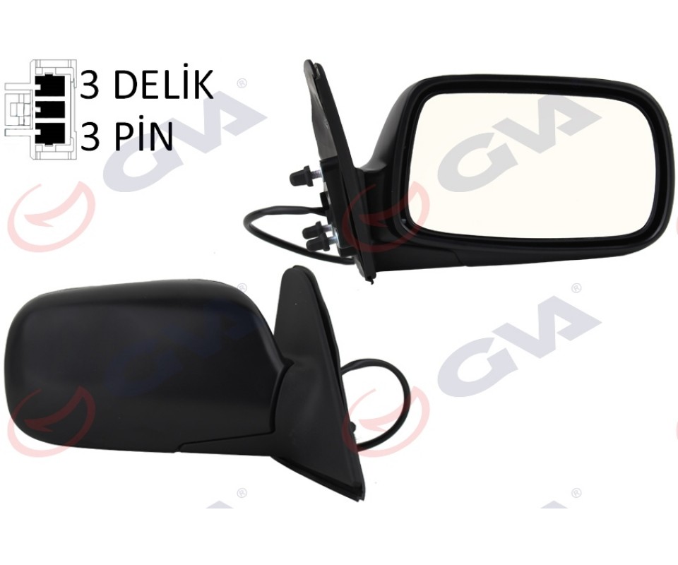 DIŞ DİKİZ AYNASI SAĞ COROLLA 97> ELEKTRİKLİ ISITMALI KONVEKS 3 FİŞ VM-278ER