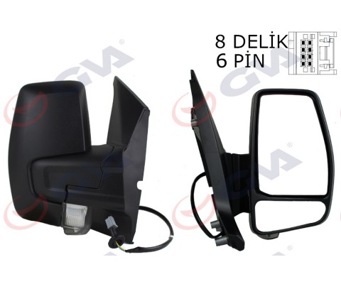 DIŞ DİKİZ AYNASI SAĞ TRANSİT CUSTOM V362 12>17 ELEKTİRİKLİ ISITMALI DESENLİ SİNYALLİ