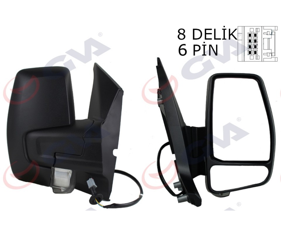 DIŞ DİKİZ AYNASI SAĞ TRANSİT CUSTOM V362 12>17 ELEKTİRİKLİ ISITMALI DESENLİ SİNYALLİ