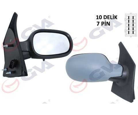 DIŞ DİKİZ AYNASI SAĞ MEGANE SCENIC 97> ELEKTRİKLİ ISITMALI SENSÖRLÜ ASTARLI KONVEKS 7 FİŞ VM-133NEHPR