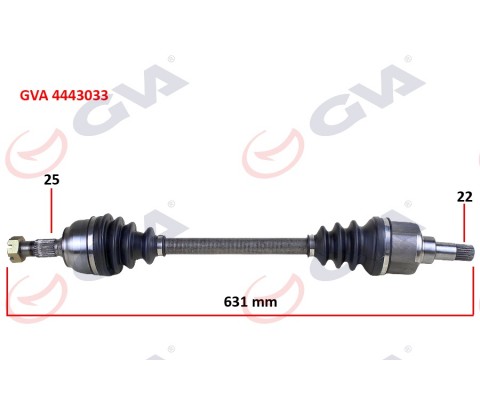 KOMPLE AKS SOL PEUGEOT P307 00>07 CITROEN C4 04>11 1.4-1.6 MANUEL ŞANZIMAN 00-07 631x25x22