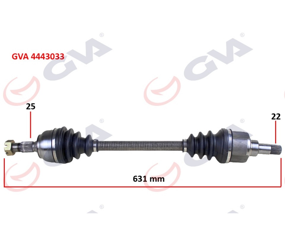 KOMPLE AKS SOL PEUGEOT P307 00>07 CITROEN C4 04>11 1.4-1.6 MANUEL ŞANZIMAN 00-07 631x25x22
