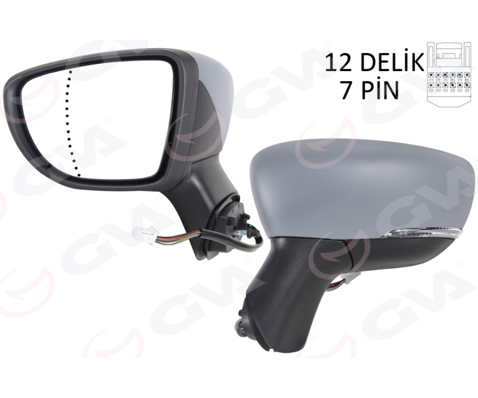 DIŞ DİKİZ AYNASI SOL ELETRİKLİ ISITMALI SİNYALLİ ASTARLI ASFERİK CAPTUR 17-