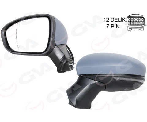 DIŞ AYNA SOL ELEKTRİKLİ ASTARLI KAPAKLI ISITMALI RENAULT CAPTUR II 20>