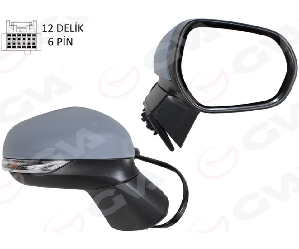 DIŞ DİKİZ AYNASI SAĞ ELEKTRİKLİ ISITMALI ASTARLI CONVEX PUMA 19-