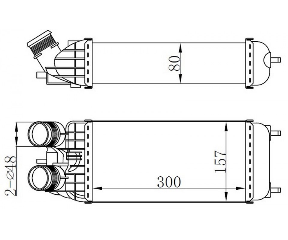 TURBO RADYATÖRÜ INTERCOOLER 2008-208-301-C3-C4-DS3-1.6 BLUE HDI 300X157X80