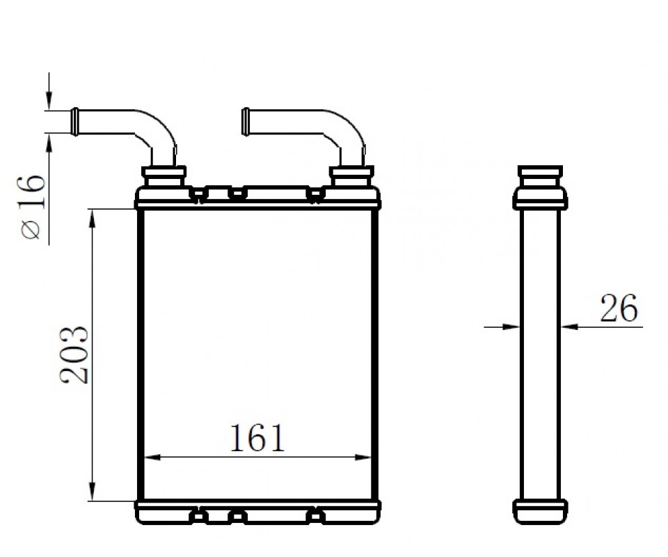 KALORİFER RADYATÖRÜ BRAZİNG FLUENCE DÜZ ÇIKIŞ BORULU 203X166X29 A/M
