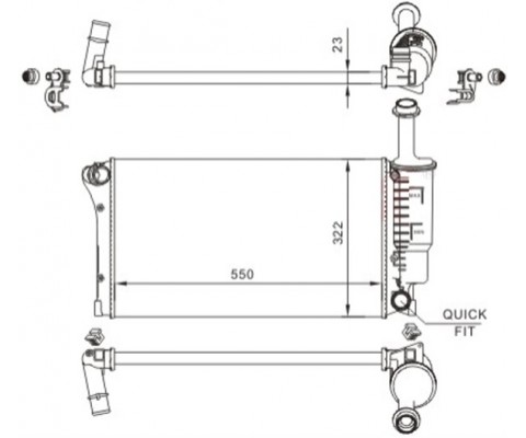 RADYATÖR FIAT PANDA 07>11 MEKANİK 540x322x18