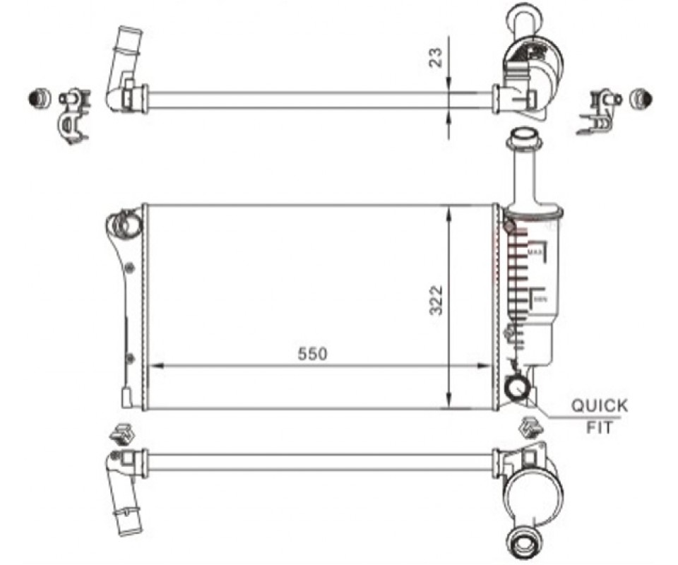 RADYATÖR FIAT PANDA 07>11 MEKANİK 540x322x18