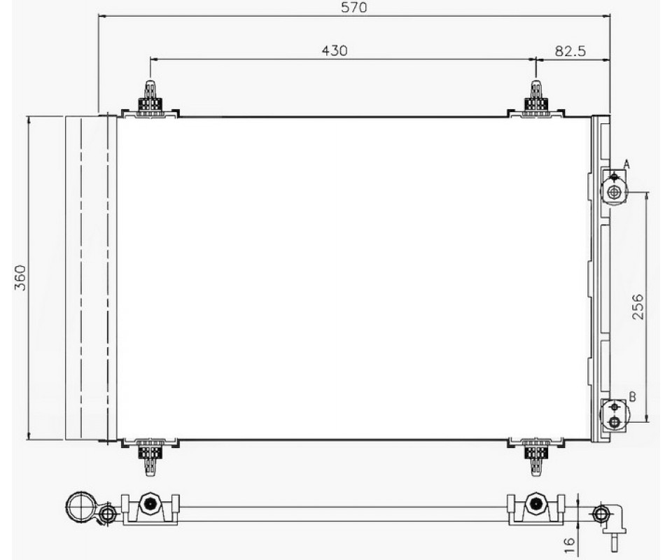 KLİMA KONDENSERİ BERLINGO-PARTNER-307-308-508-5008-3008-C4-DS4-DS5 1.4-1.6-2.0 HDI-VTI