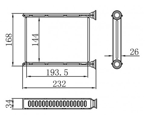 KALORİFER RADYATÖRÜ BRAZİNG FLUENCE 1.5 DCİ MGN III 08 > 144X193X26 OTO.-MEK.