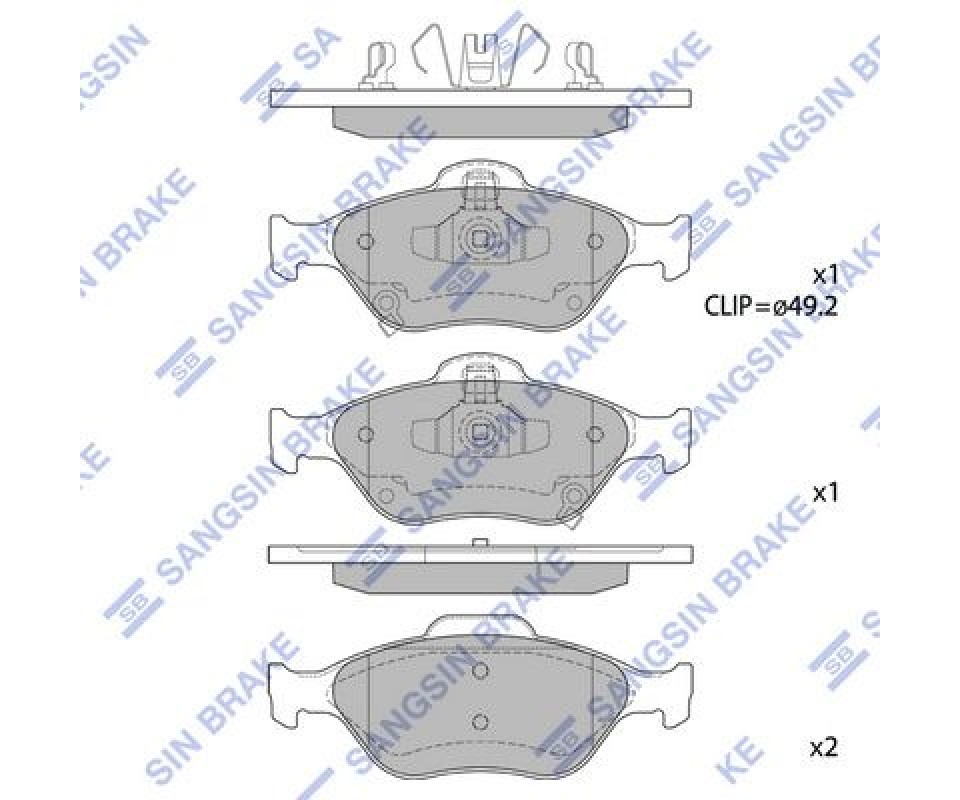 ÖN FREN BALATA TOYOTA YARIS 1.3L 2SZ-FE SCP90 06-09 / 1.4L 1NDTV NLP90 06-09 / 1.0L 1KR-FE KSP90 06- 11 / 1.3L 1NR-FE NSP130 12-> / 1.5L 1NZFXE NHP130 HYBRID 14->