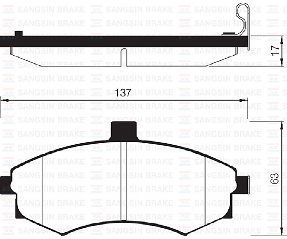 ÖN FREN BALATA HYUNDAI MATRIX 1.5L D4FA CRDi dizel 05-> / ELANTRA 1.6L benzinli 01-03 - tepeli tip 137mm