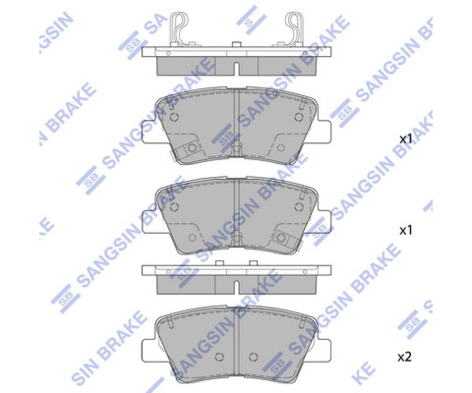 ARKA FREN BALATA HYUNDAI ELANTRA 1.6L D4FB G4FG 6 vites 16-> / i20 1.1L 1.2L 1.4L 15-> / KIA SPORTAG E 1.6L G4FJ 7 vites 15-> ÜSTTEN DELİKLİ TİP