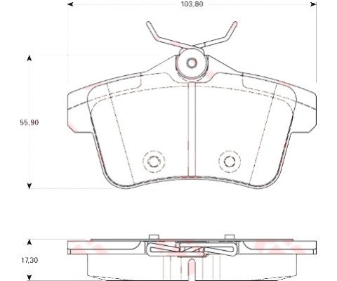 ARKA FREN BALATASI PEUGEOT P3008 09>16 P5008 09>17 P508 10>18 P308 GTI-RZC 10>14 CITROEN C4 09>16 DS4-DS5 11>15
