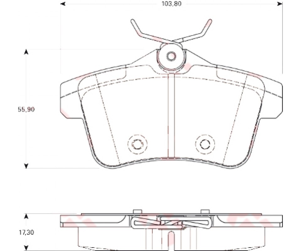 ARKA FREN BALATASI PEUGEOT P3008 09>16 P5008 09>17 P508 10>18 P308 GTI-RZC 10>14 CITROEN C4 09>16 DS4-DS5 11>15