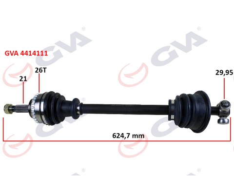 KOMPLE AKS SOL CLIO II 1.4i 16V 98-05 ABS Lİ 26DİŞ 625mm