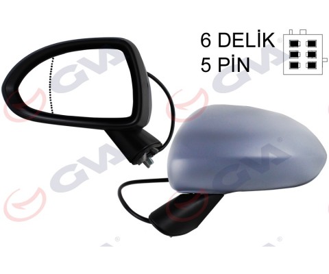 DIŞ DİKİZ AYNASI SOL CORSA D 06 ELEKTRİKLİ ISITMALI ASTARLI ASFERİK 5 FİŞ VM-964EHPAL 13187615