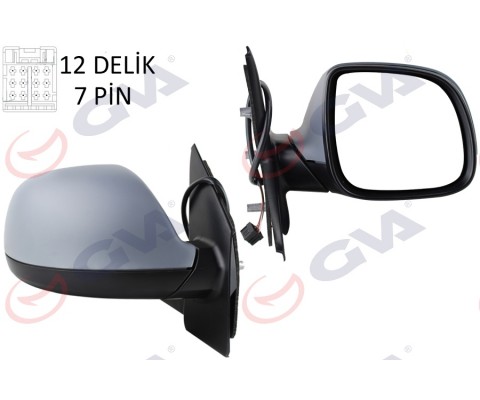 DIŞ DİKİZ AYNASI SAĞ TRANSPORTER T6 CARAVELLE 10 ELEKTRİKLİ ISITMALI KATLANIR ASTARLI KONVEKS 7 FİŞ VM-6196EBPR