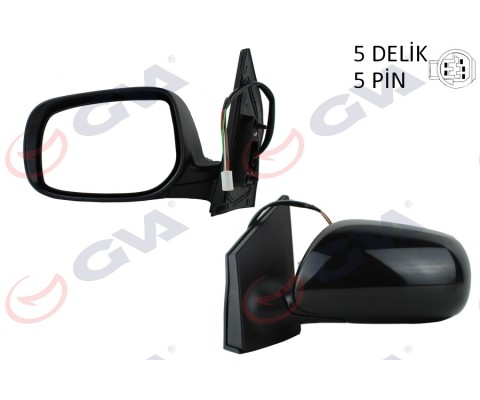 DIŞ DİKİZ AYNASI SOL COROLLA 08 ELEKTRİKLİ ISITMALI ASTARLI KONVEKS 5 FİŞ VM-6263NEHPL