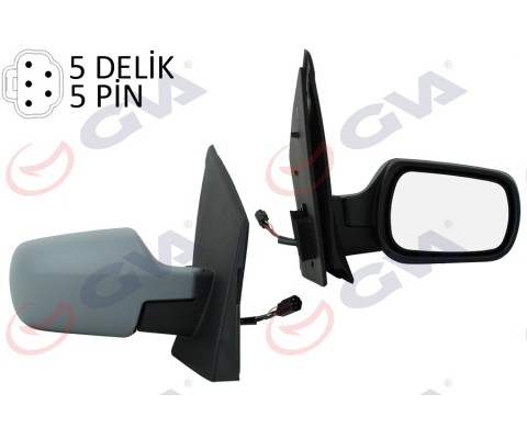 DIŞ DİKİZ AYNASI SAĞ FIESTA 02 ELEKTRİKLİ ISITMALI ASTARLI KONVEKS 5 FİŞ VM-312EHPR