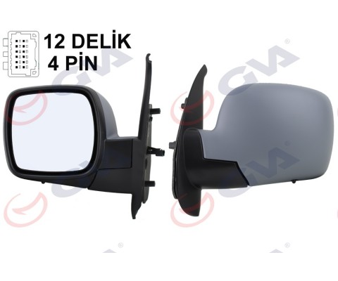 DIŞ DİKİZ AYNASI SOL KANGOO 08 ELEKTRİKLİ ISITMALI ASTARLI KONVEKS 5 FİŞ VM-6131EHPL