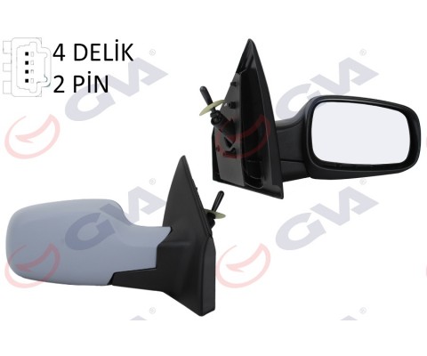 DIŞ DİKİZ AYNASI SAĞ CLIO 06 MEKANİK ISITMALI SENSÖRLÜ ASTARLI KONVEKS 2 FİŞ VM-6136PSR