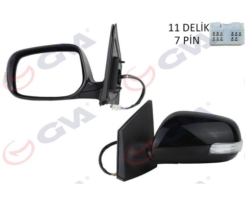 DIŞ DİKİZ AYNASI SOL COROLLA 10 ELEKTRİKLİ ISITMALI KATLANIR SİNYALLİ ASTARLI ASFERİK 7 FİŞ VM-6264NEBAL