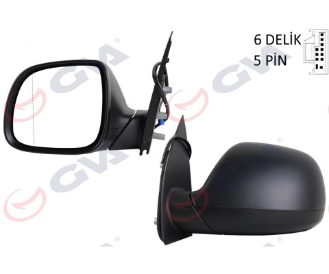 DIŞ DİKİZ AYNASI SOL AMAROK 09 ELEKTRİKLİ ISITMALI DESENLİ ASFERİK 5 FİŞ VM-6190EHAL