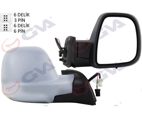 DIŞ DİKİZ AYNASI ELEKTRİKLİ KATLANIR SAĞ PARTNER-BERLINGO 13- ASTARLI KONVEKS CAM SENSÖRLÜ VM-8118EBPSR