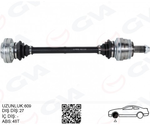 KOMPLE AKS ARKA SAĞ/SOL BMW E36 E46 ABS Lİ 609MM