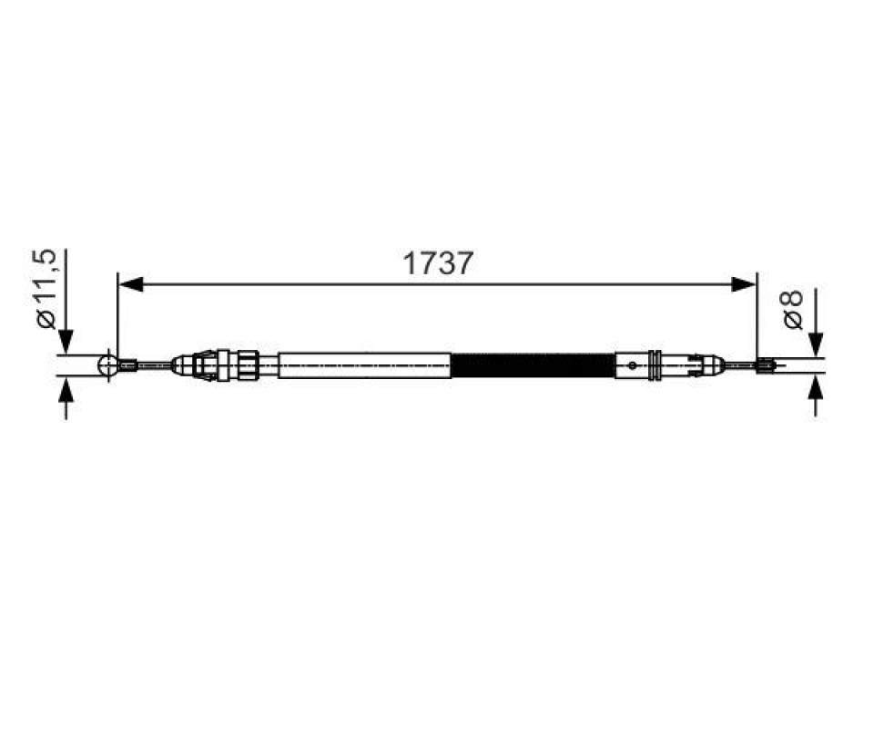 EL FREN TELİ ARKA PEUGEOT EXPERT 07>16 CITROEN JUMPY 07>16 DİSK FREN-UZUN KASA 1737mm/1591mm