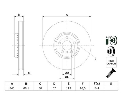 FREN DISKI ON SAG BMW G20 G21 G22 G23 G30 G31 G38 G32 G11 G12 G14 G15 G16 G01 G02 G05 G18 G06 G07 G2 9